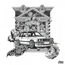 bmw e30 tattoo design idea