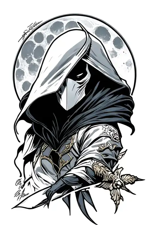 moon knight  tattoo design idea