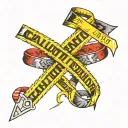 caution tape tattoo design idea