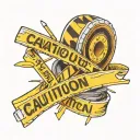 caution tape tattoo design idea