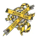 caution tape tattoo design idea