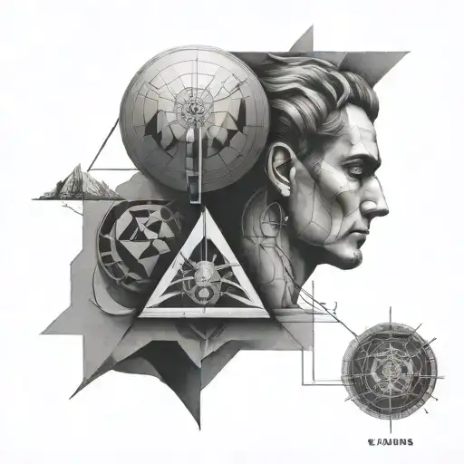civil engineer and libra 1999 men om geometry tattoo design idea