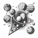 Geometry and Planets tattoo design idea
