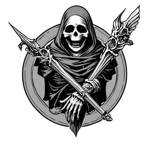 grim reaper death seal tattoo design idea