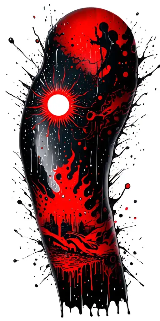 sun with rain falling off of the bottom tattoo design idea