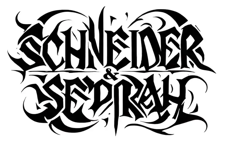 Forging these two names ༺SCHNEIDER & SEPORAH༻ tattoo design idea