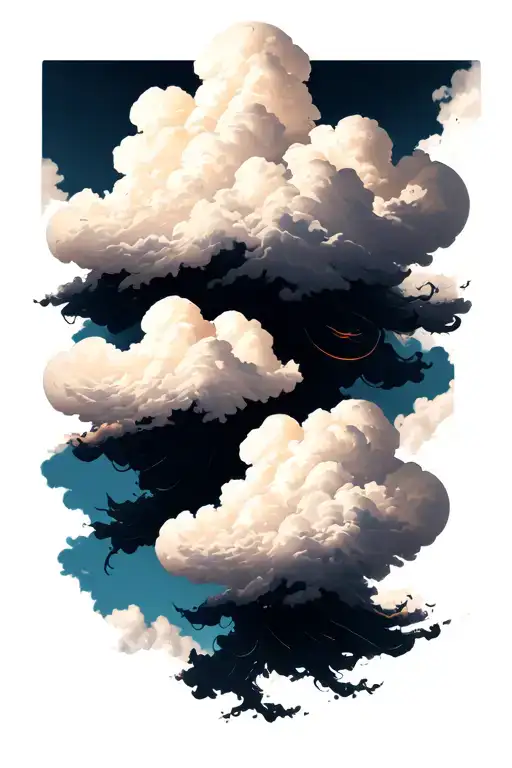 basic cloud shaded background tattoo design idea