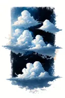 basic cloud shaded background tattoo design idea