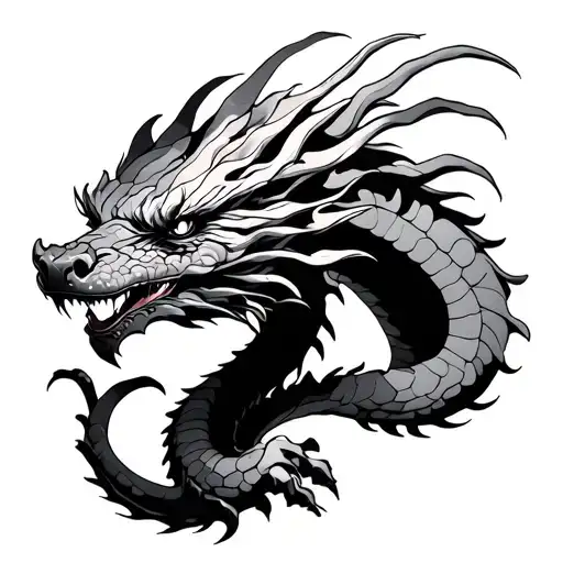 Fine Line Dragon tattoo design idea