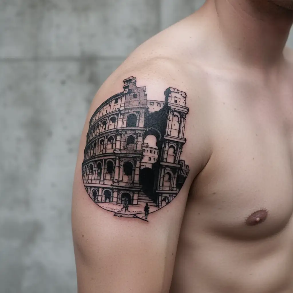 Romans in the Colosseum tattoo design idea