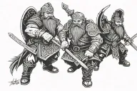 dwarf warriors tattoo design idea