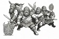 dwarf warriors tattoo design idea