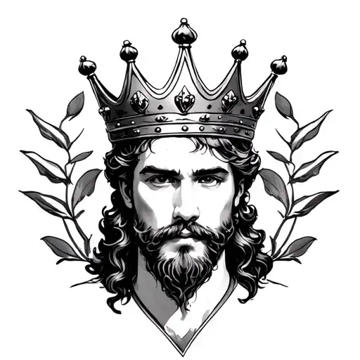 M with a king's crown tattoo design idea