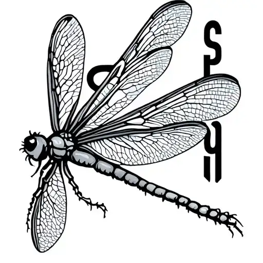 Dragonfly in the middle of philosophy logo tattoo design idea