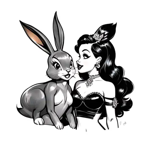 Lola bunny and Jessica rabbit tattoo design idea
