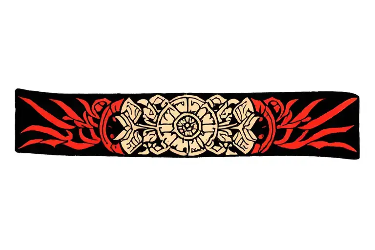 wrist band medieval, mystic, japanese tattoo design idea