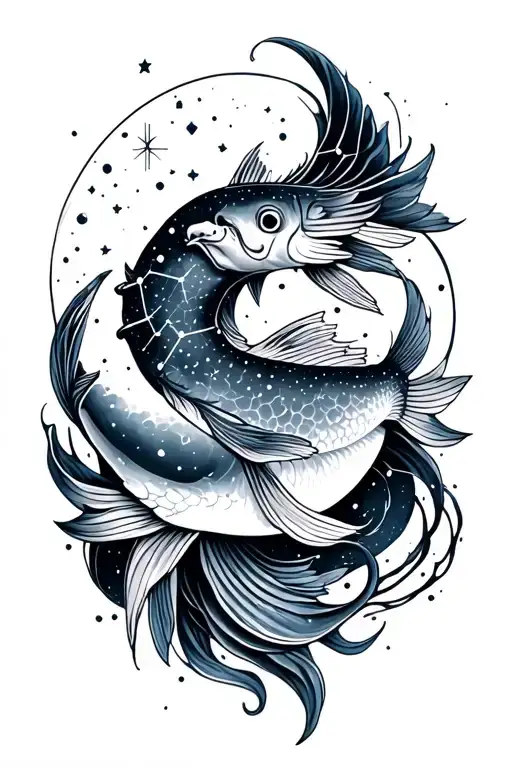 PISCES with constellations tattoo design idea