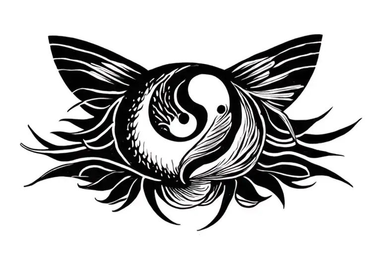 Fish yin yang tattoo design idea