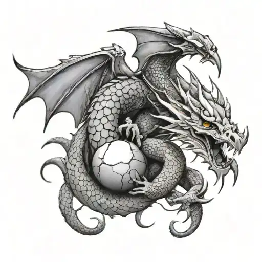 Dragon and Skorpion with 3 eggs tattoo design idea