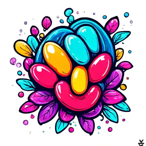 jelly bean tattoo design idea