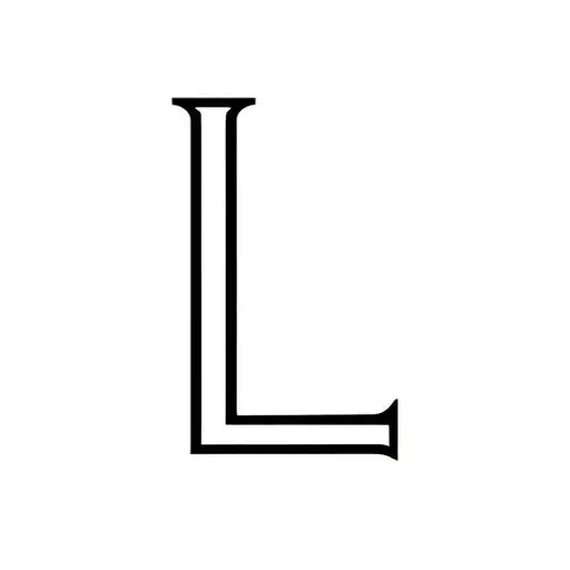two letter L with short curly hair on top  tattoo design idea