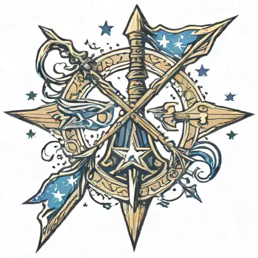 Tennessee 1776 arrow 3 stars tattoo design idea
