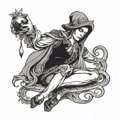 attoo Concept: "The Hedonist" (Tarot Card-Inspired) Overall Design: The tattoo is designed in the style of a vintage tar tattoo design idea