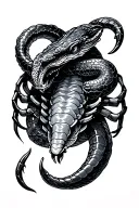 Tattoo with snake and zodiac sign scorpion tattoo design idea