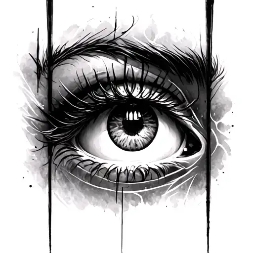 gothic on eyelid tattoo design idea