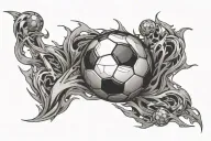 Soccer ball morphing tattoo design idea