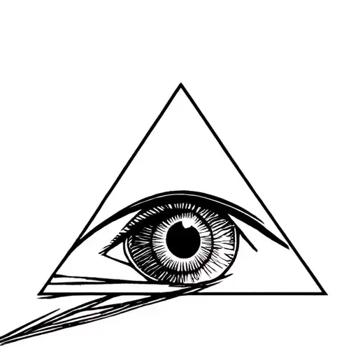 all seeing eye inside in triangle  tattoo design idea