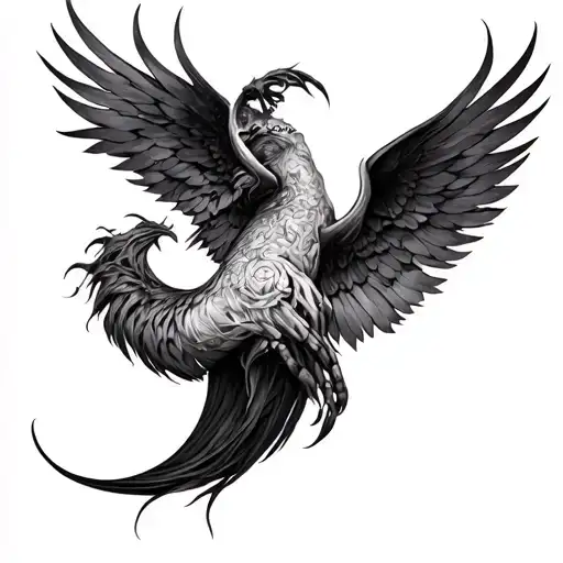 Realistic dark fantasy themed tattoo with alot of details tattoo design idea