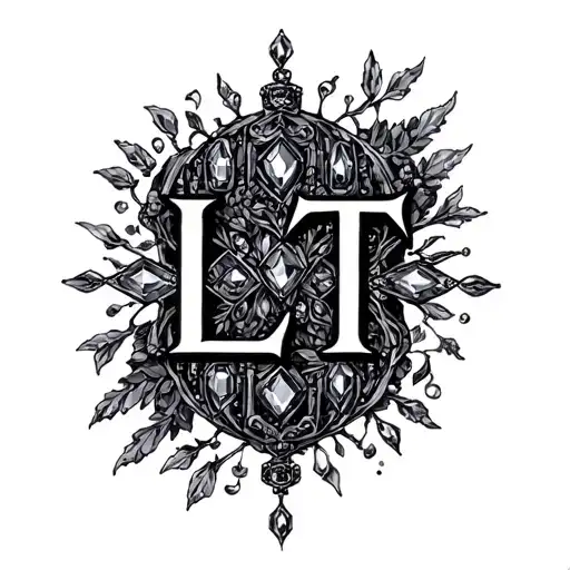 "LT" "LT" jewel crown jewels tattoo design idea