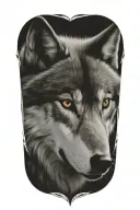 wolf space tattoo design idea