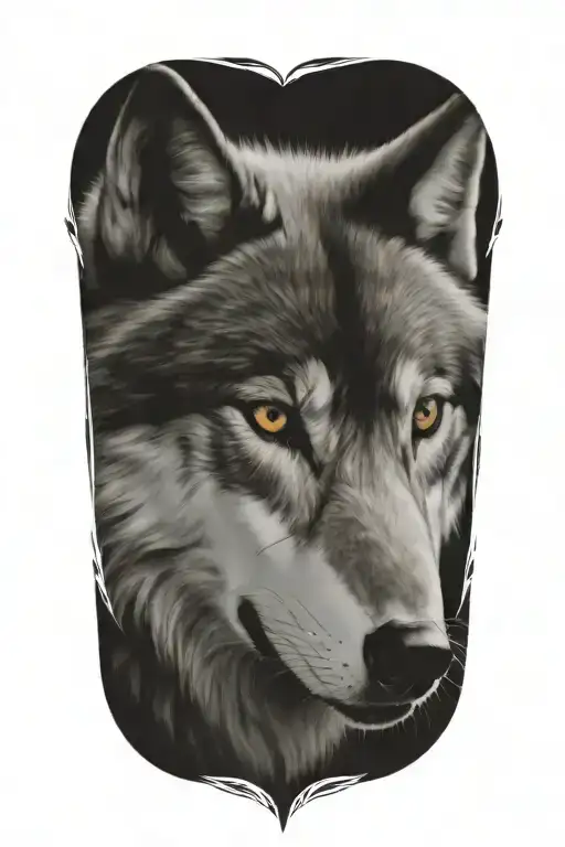 wolf space tattoo design idea