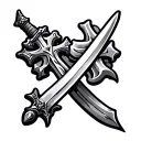 crosses and sword tattoo design idea