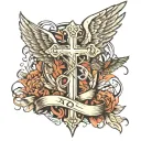 wing and cross tattoo tattoo design idea