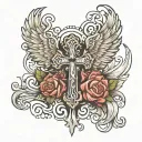 wing and cross tattoo tattoo design idea