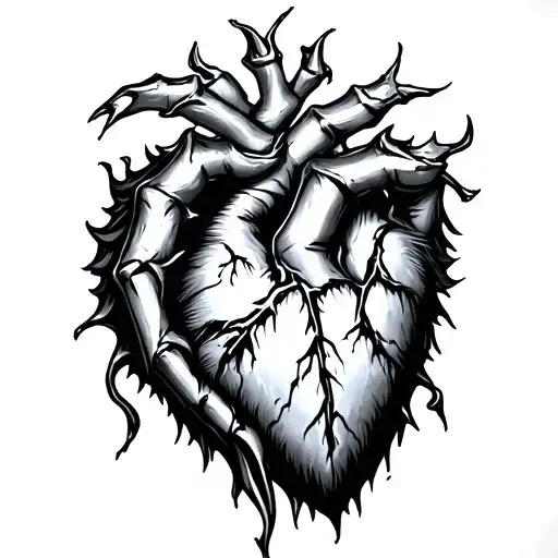 werewolf claw rip on skin see heart tattoo design idea