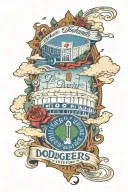dodgers stadium surrounded tattoo design idea