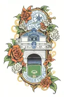 dodgers stadium surrounded tattoo design idea