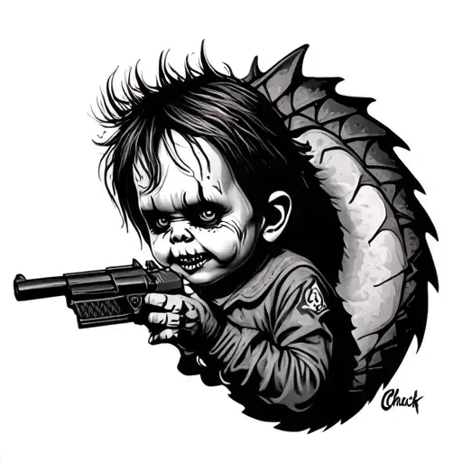 Chucky with a Draco  tattoo design idea