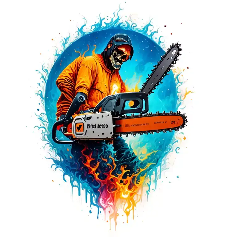 Chainsaw memorial tattoo design idea