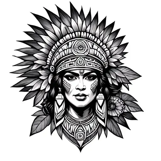 Chicano Aztec tattoo design idea