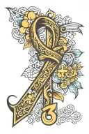 childhood cancer awareness ribbon, autism awareness puzzle pieces, the number 13  tattoo design idea