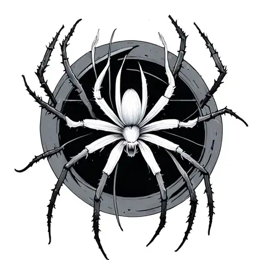spider lilly enso circle tattoo design idea