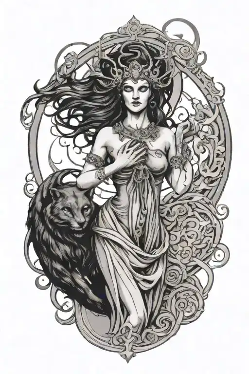 Hecate is the ancient goddess of the crossroads, the moon, wilderness, childbirth, and sorcery. tattoo design idea