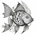 picses , fish, abstract, geometric tattoo design idea