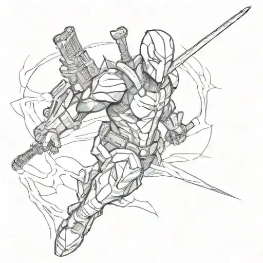 Deathstroke inspired antihero name Time-Ravager  tattoo design idea