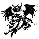 Demons And Angels Fighting tattoo design idea